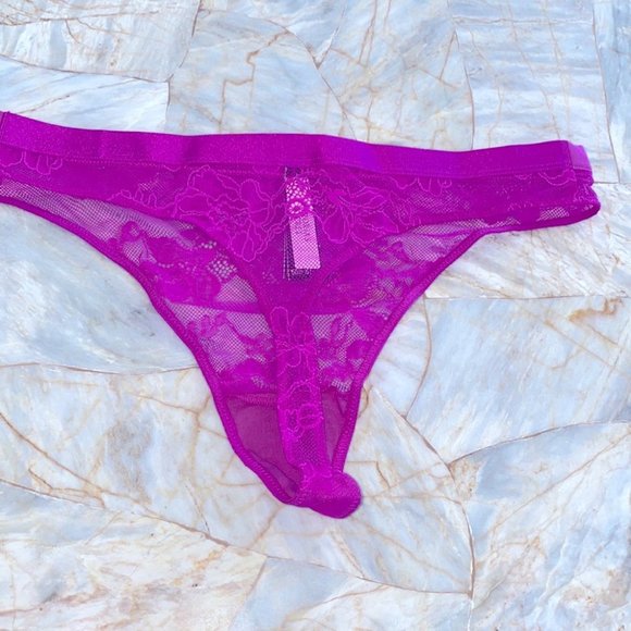 NWT XL Victoria’s Secret Fuchsia Shine Strap Thong X-Large - Picture 8 of 9